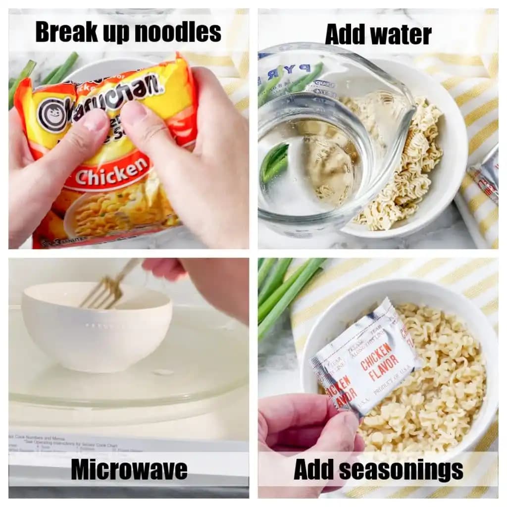 Making ramen noodles in a microwave