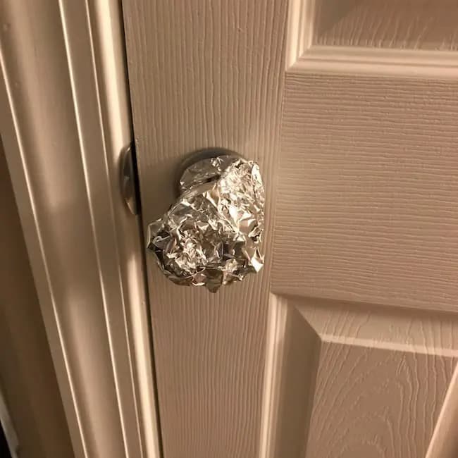 Foil on Doorknob